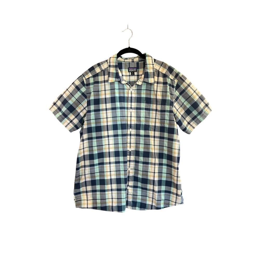 PATAGONIA M'S FEZZMAN MENS SHORT SLEEVE BUTTON DOWN PLAID SHIRT STY# 53963 SZ XL